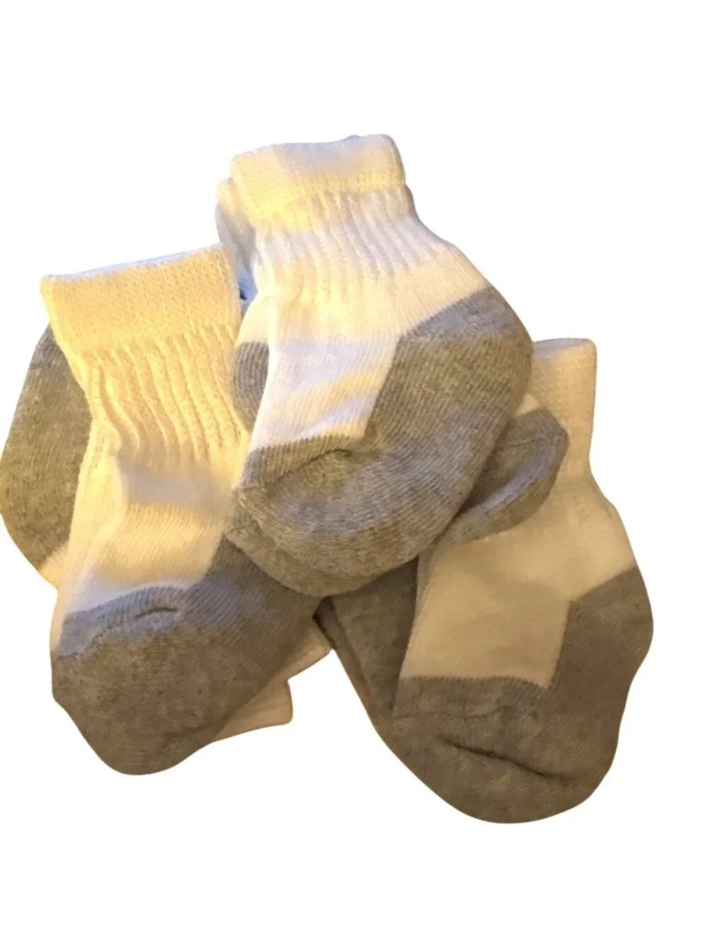 Fruit Of The Loom Baby Unisex Crew Socks 6 Pairs Tuff N Comfy Small White Gray